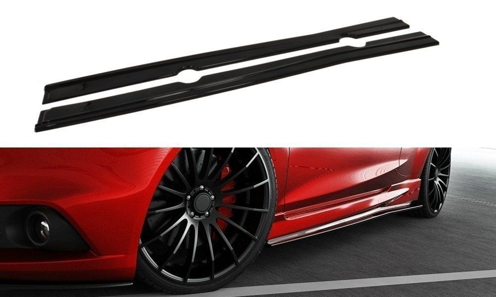 Image of Maxton Side Skirts Glanzend Zwart ABS Plastic Ford Fiesta Facelift