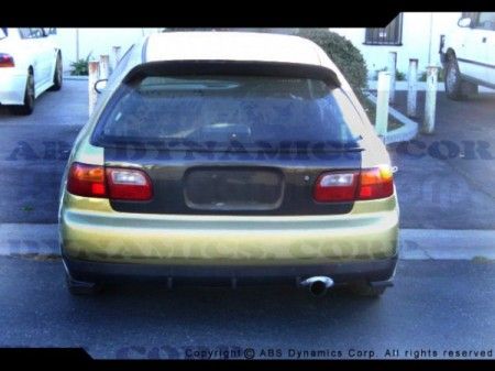 Image of ABS Dynamics Achter Bumper Lip BDC Style Zwart ABS Plastic Honda Civic