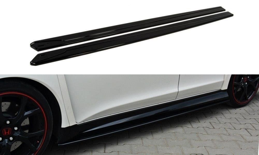 Image of Maxton Side Skirts Glanzend Zwart ABS Plastic Honda Civic
