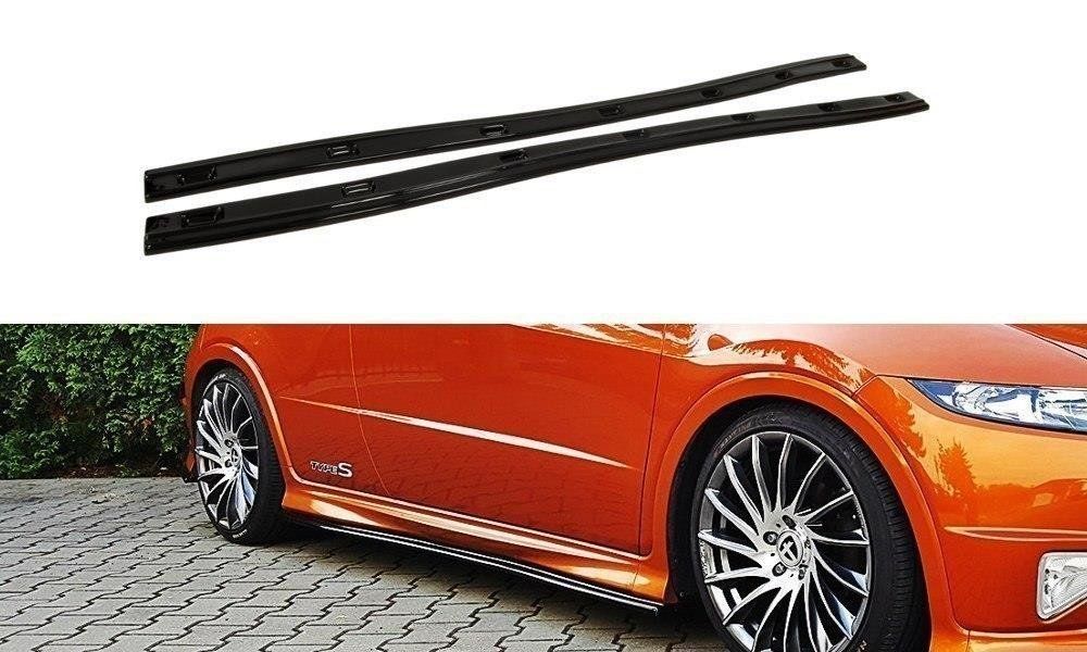 Image of Maxton Side Skirts Glanzend Zwart ABS Plastic Honda Civic