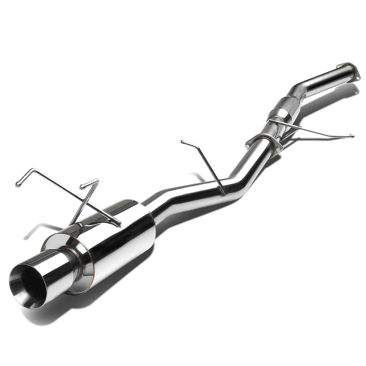 Image of SK-Import Cat-back Uitlaatsysteem Dubbelwandige gerolde tip Roestvrij Staal Nissan 240SX