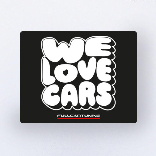 Image of Fullcartuning Muis Mat Hard Top We Love Cars Zwart PVC