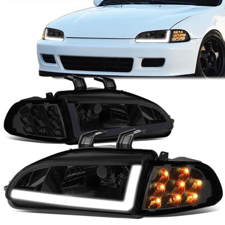 Image of SK-Import Koplampen Projector Chrome Housing Smoke Glas Honda Civic