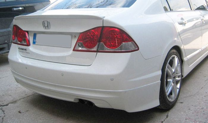 Image of SK-Import Achter Bumper Lip Mugen Style Zwart ABS Plastic Honda Civic Pre Facelift
