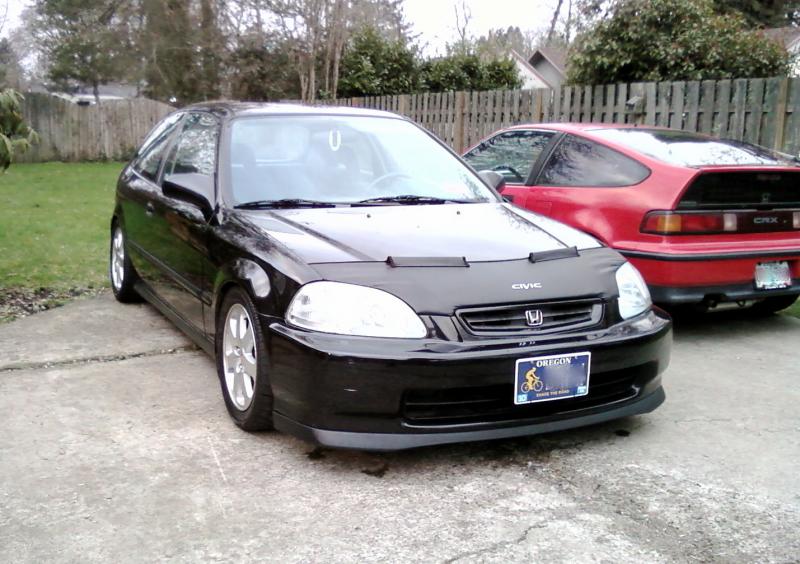 Image of Masterbra Steenslag Beschermer Civic Logo Zwart Vinyl Honda Civic Facelift 1999-2001