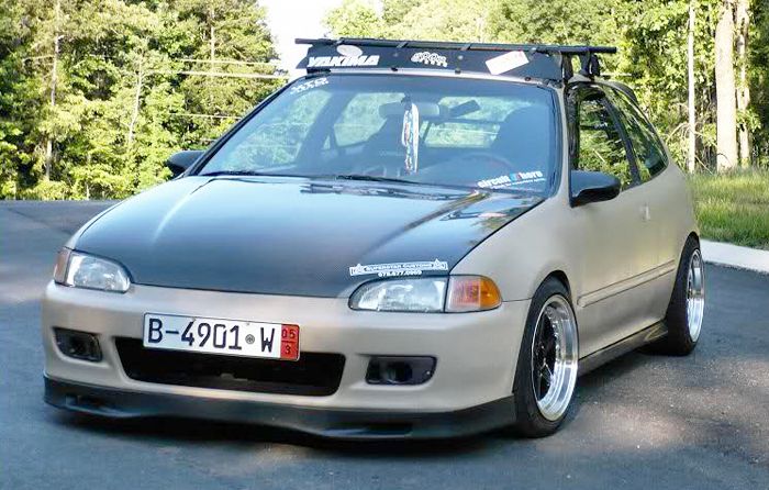 Image of PU Design Voor Bumper Lip Spoon Style Zwart Polyurethane Honda Civic