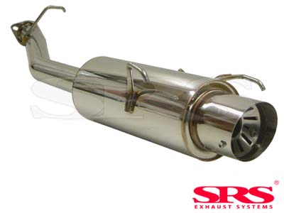 Image of SRS Achter Uitlaat Demper G55 Conical Flange 61mm Roestvrij Staal Honda Prelude