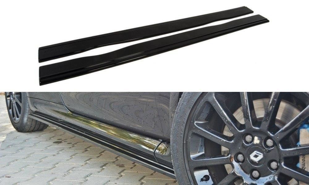 Image of Maxton Side Skirts Glanzend Zwart ABS Plastic Renault Clio
