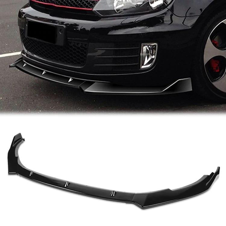 Image of SK-Import Voor Bumper Lip Glanzend Zwart ABS Plastic Volkswagen Golf