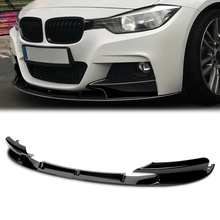 Image of SK-Import Voor Bumper Lip Glanzend Zwart ABS Plastic BMW 3-serie