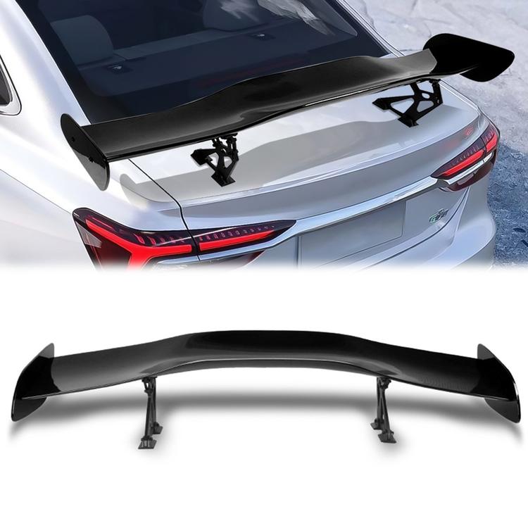 Image of SK-Import Spoiler Type-1 GT Style TWEEDE KANS Glanzend Zwart ABS Plastic