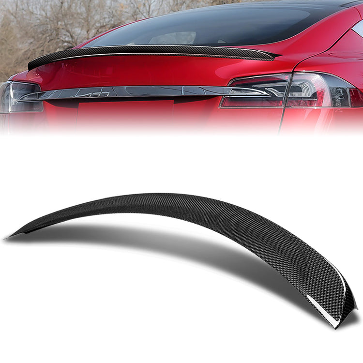 Image of CarbonWorks Achter Koffer Spoiler OE-Style Duck Bill Carbon Tesla Model S