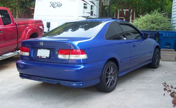Image of PU Design Achter Bumper Lip Type R Style Zwart Polyurethane Honda Civic Facelift 1999-2001