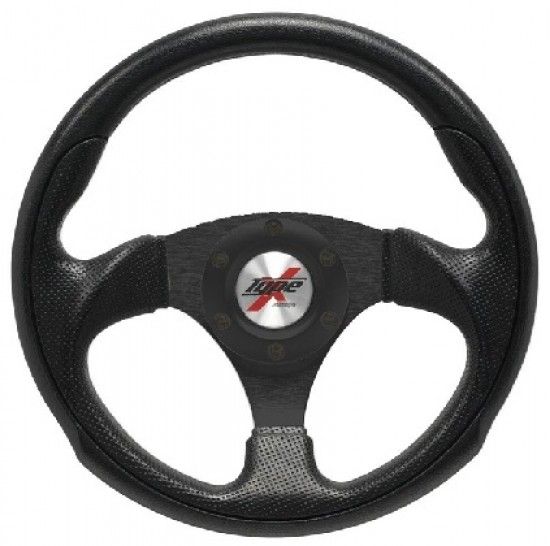 Image of SK-Import Stuur Plat Zwart 295mm Geperforeerd Leer