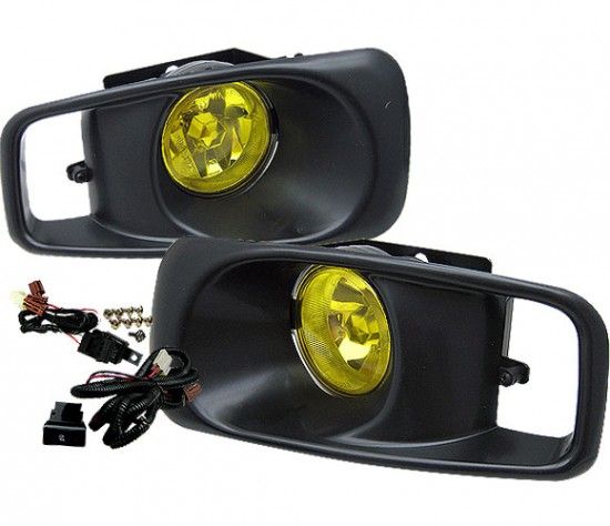 Image of SK-Import Mistlampen OEM Style Chrome Housing Geel Glas Honda Civic Facelift 1999-2001