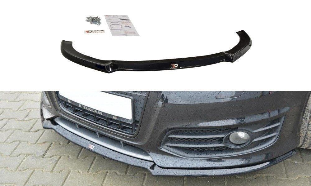 Image of Maxton Voor Bumper Lip V1 Glanzend Zwart ABS Plastic Audi S3 Facelift