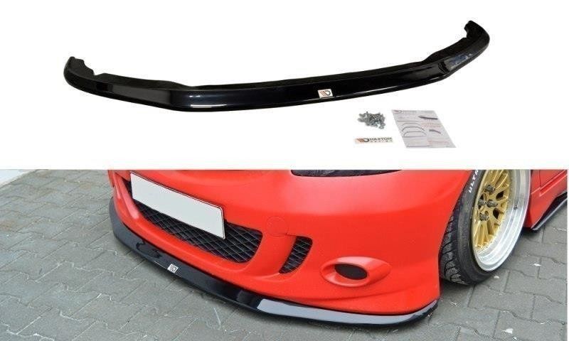 Image of Maxton Voor Bumper Lip V1 Glanzend Zwart ABS Plastic Honda Jazz