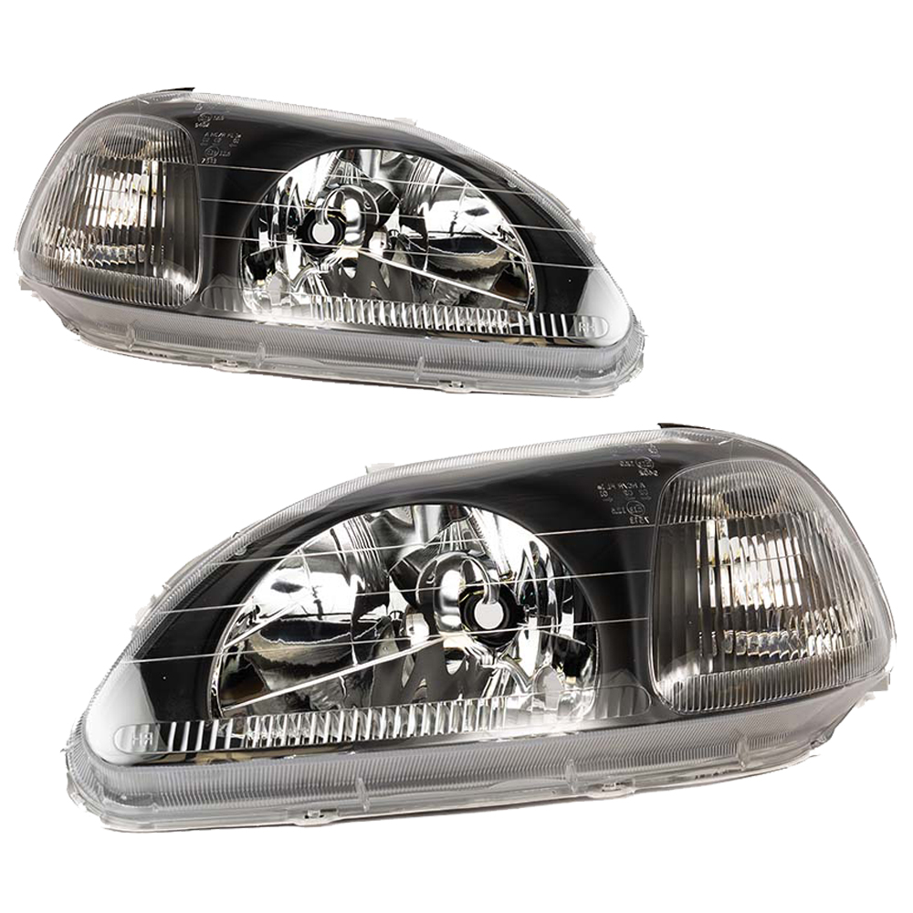 TYC Koplampen JDM Handmatig Verstelbaar Black Housing Honda Civic Pre-Facelift 1996-1998
