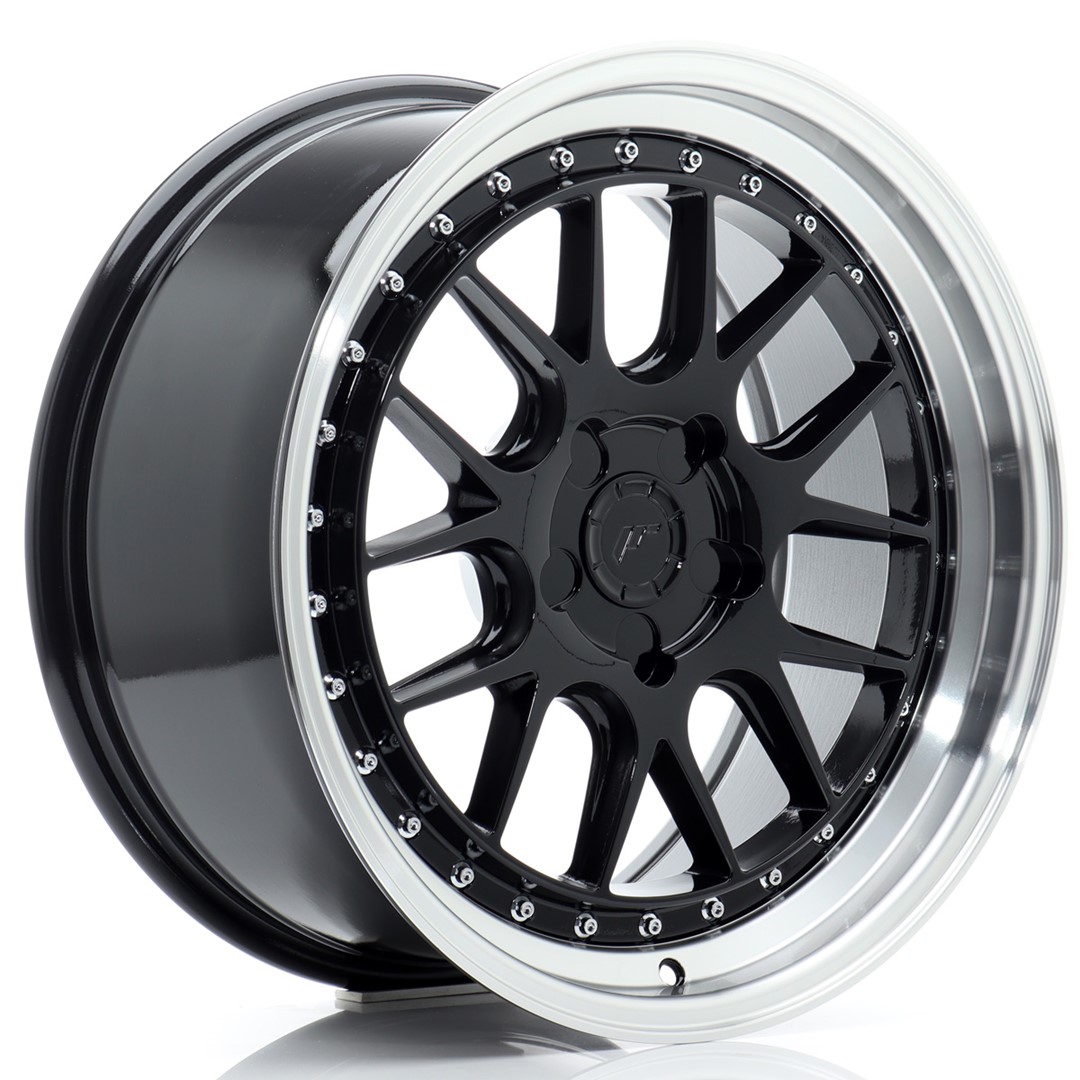 Image of JR-Wheels JR40 Velgen 18 Inch 8.5J ET15-35 Custom PCD Gloss Black Machined Lip
