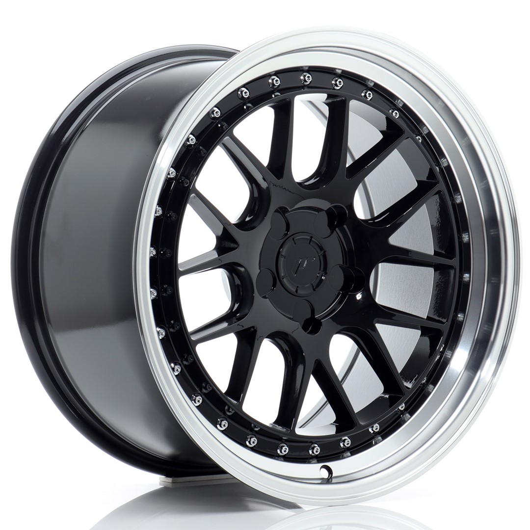 Image of JR-Wheels JR40 Velgen 18 Inch 9.5J ET15-35 Custom PCD Gloss Black Machined Lip