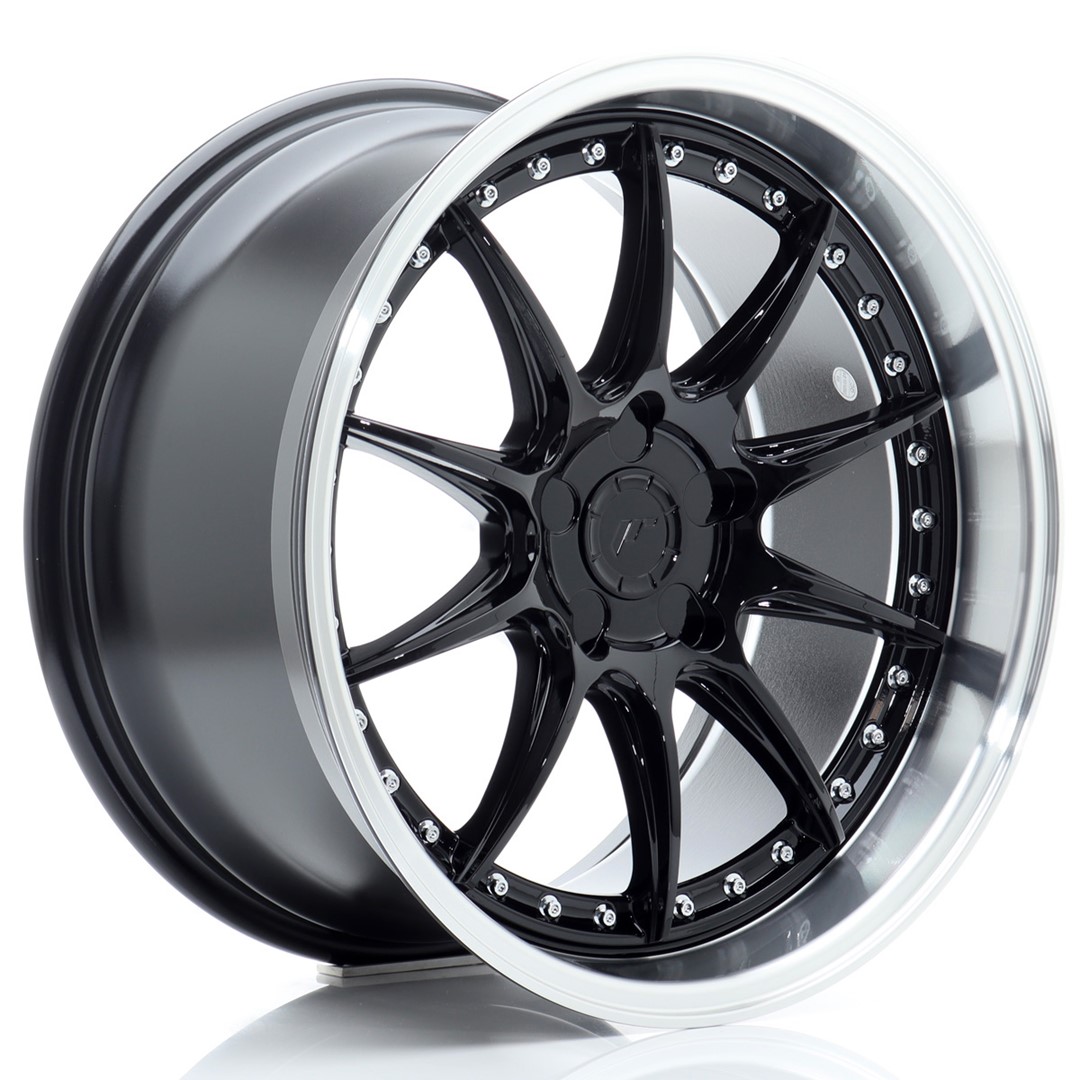 Image of JR-Wheels JR41 Velgen 18 Inch 9.5J ET15-35 Custom PCD Gloss Black Machined Lip
