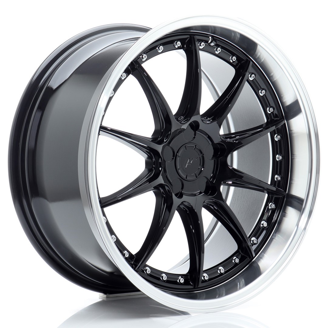 Image of JR-Wheels JR41 Velgen 19 Inch 9.5J ET12-22 Custom PCD Gloss Black Machined Lip