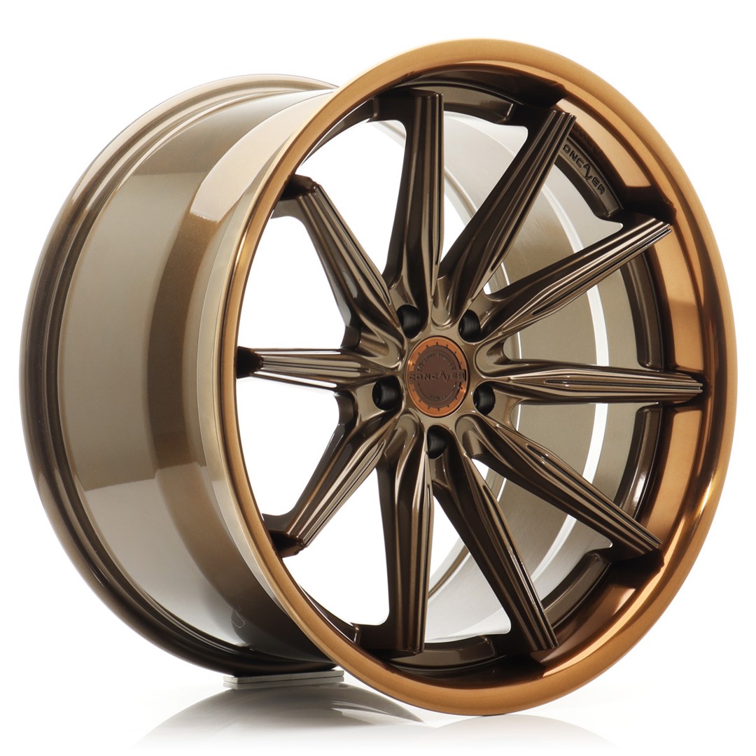Image of Concaver CVR8 Velgen 20 Inch 10.5J ET10-53 Custom PCD Diepe Concave Flow Form Gloss Bronze Tinted Bronze Stainless Steel Lip
