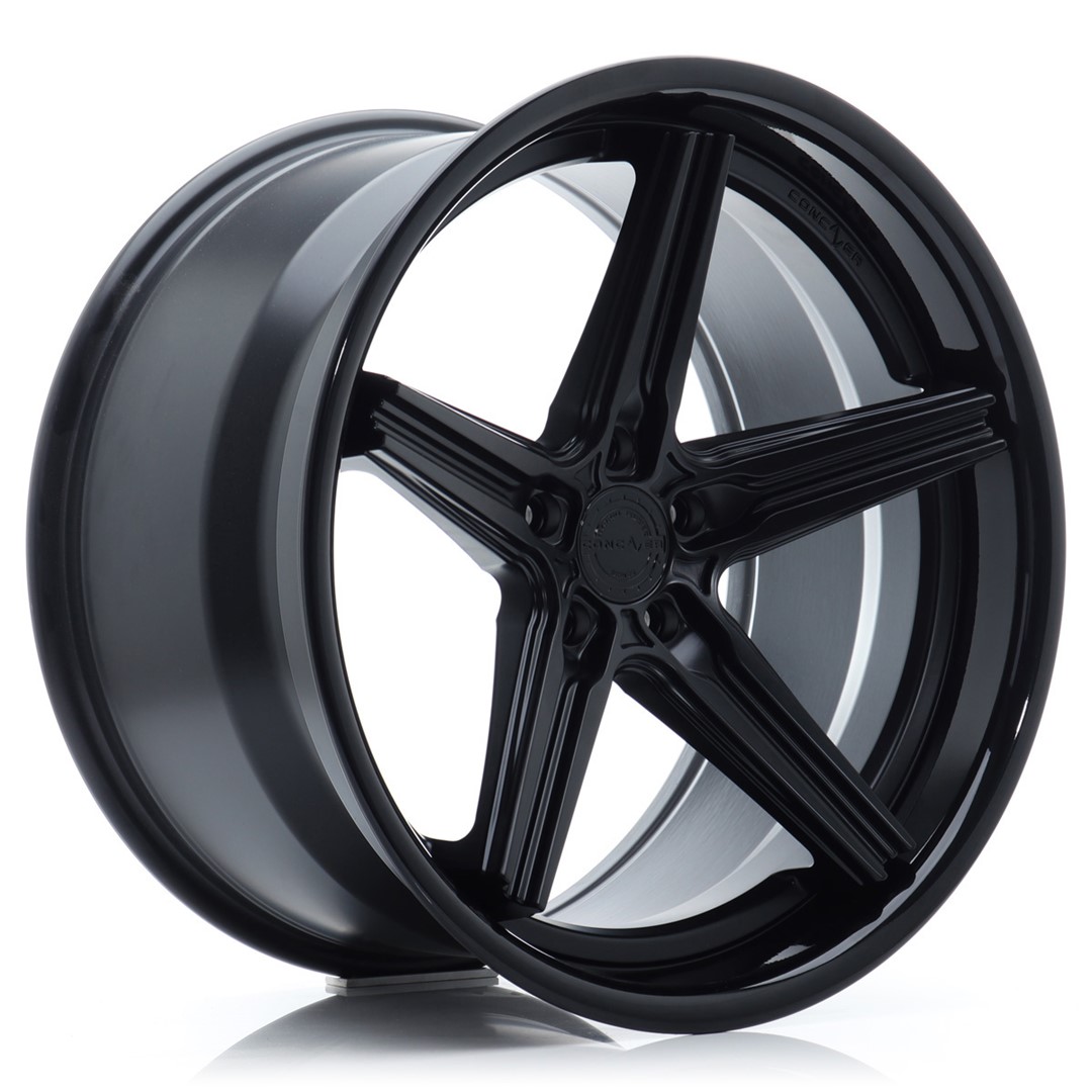 Image of Concaver CVR9 Velgen 20 Inch 8.5J ET20-48 Custom PCD Performance Concave Flow Form Matt Black Gloss Black Stainless Steel Lip