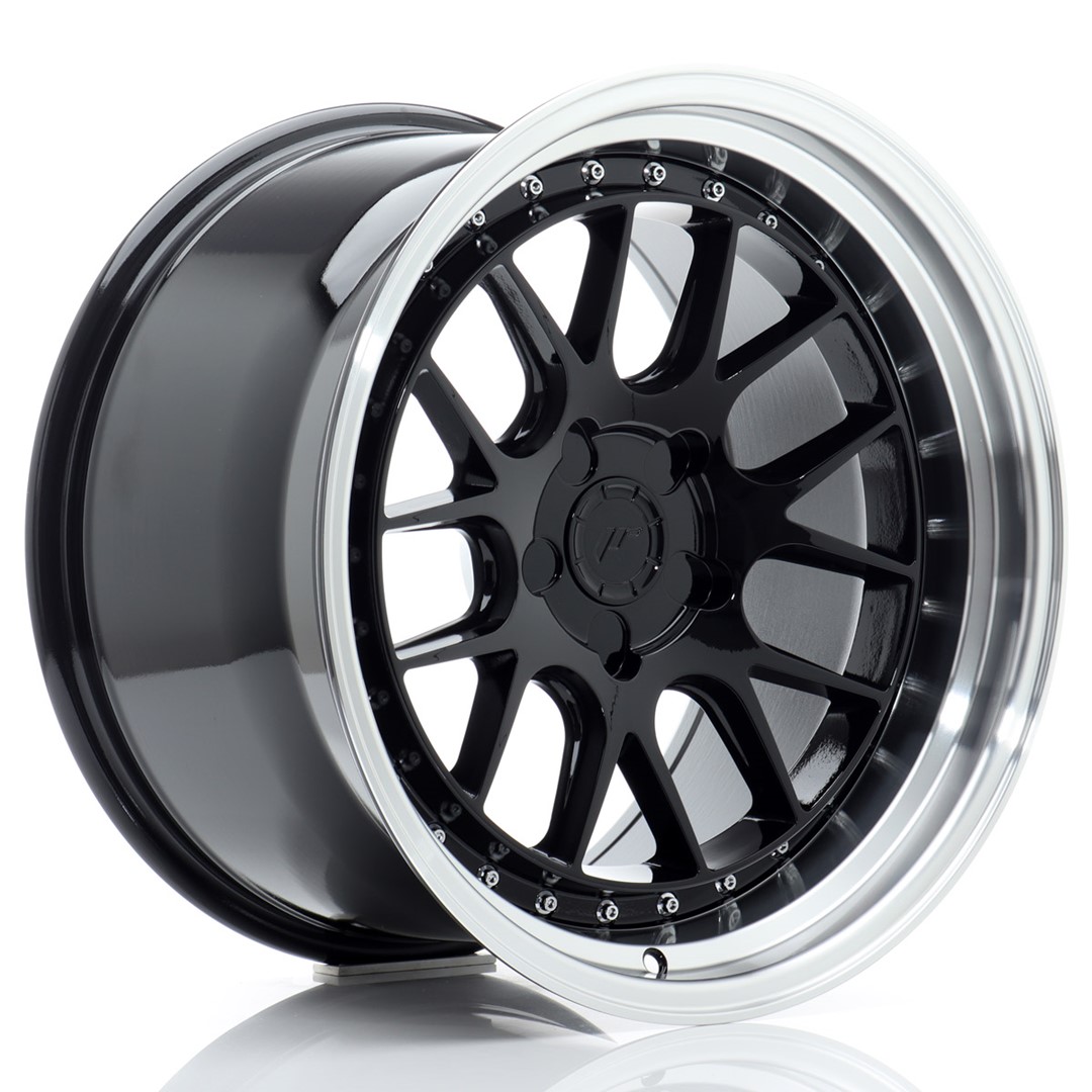 Image of JR-Wheels JR40 Velgen 18 Inch 10.5J ET15-22 Custom PCD Gloss Black Machined Lip