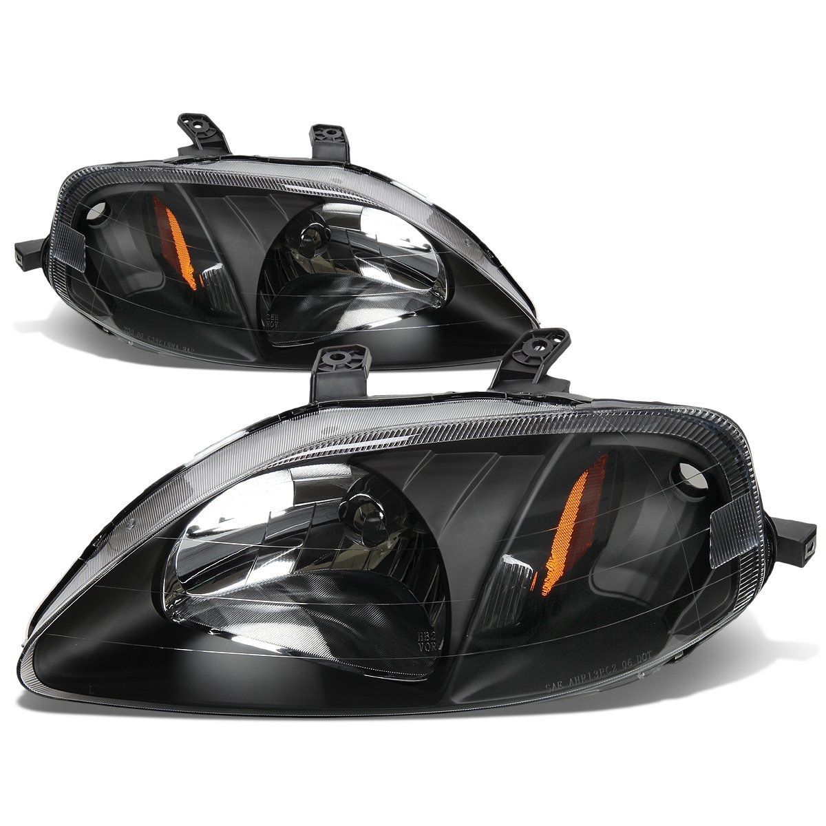 SK-Import Koplampen JDM Style Black Housing Honda Civic Facelift 1999-2001