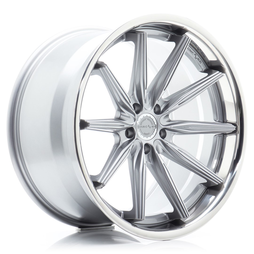 Image of Concaver CVR8 Velgen 19 Inch 9J ET20-32 Custom PCD Diepe Concave Flow Form Brushed Titanium Polished Stainless Steel Lip