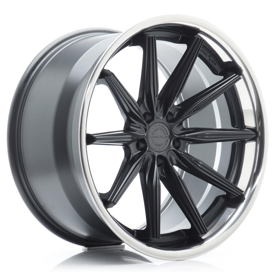 Image of Concaver CVR8 Velgen 21 Inch 10.5J ET0-10 Custom PCD Extreme Concave Flow Form Carbon Graphite Polished Stainless Steel Lip