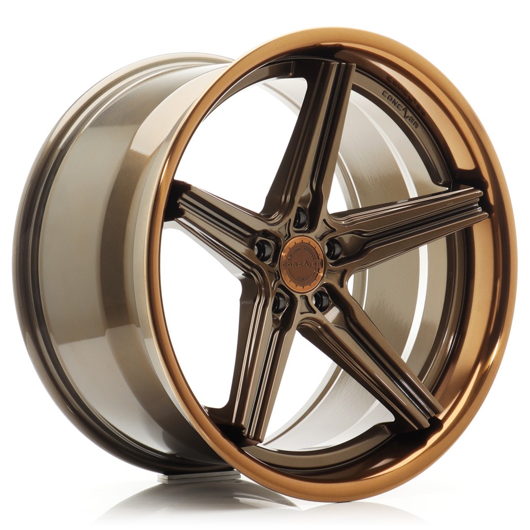Image of Concaver CVR9 Velgen 19 Inch 9.5J ET20-38 Custom PCD Diepe Concave Flow Form Gloss Bronze Tinted Bronze Stainless Steel Lip