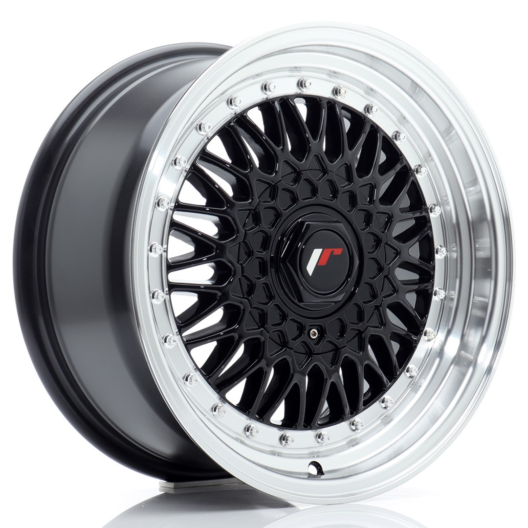 Image of JR-Wheels JR9 Velgen 16 Inch 8J ET25 Custom PCD Gloss Black Machined Lip