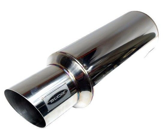Blox Racing Achter Universele Uitlaat Demper 76mm Roestvrij Staal