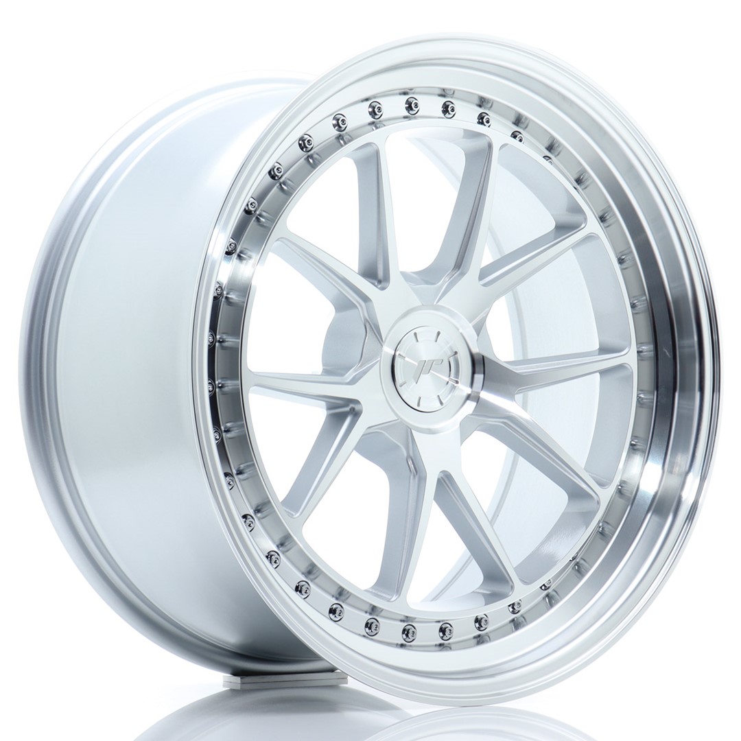 Image of JR-Wheels JR39 Velgen 19 Inch 10J ET15-40 Custom PCD Flow Form Silver Machined Face