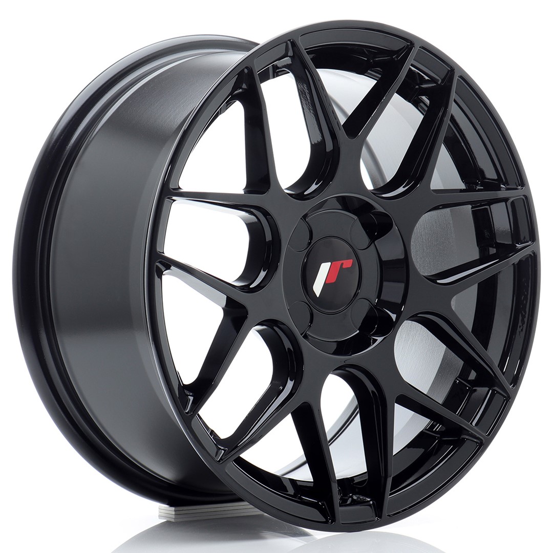 Image of JR-Wheels JR18 Velgen 16 Inch 7J ET20-35 Custom PCD Flow Form Gloss Black