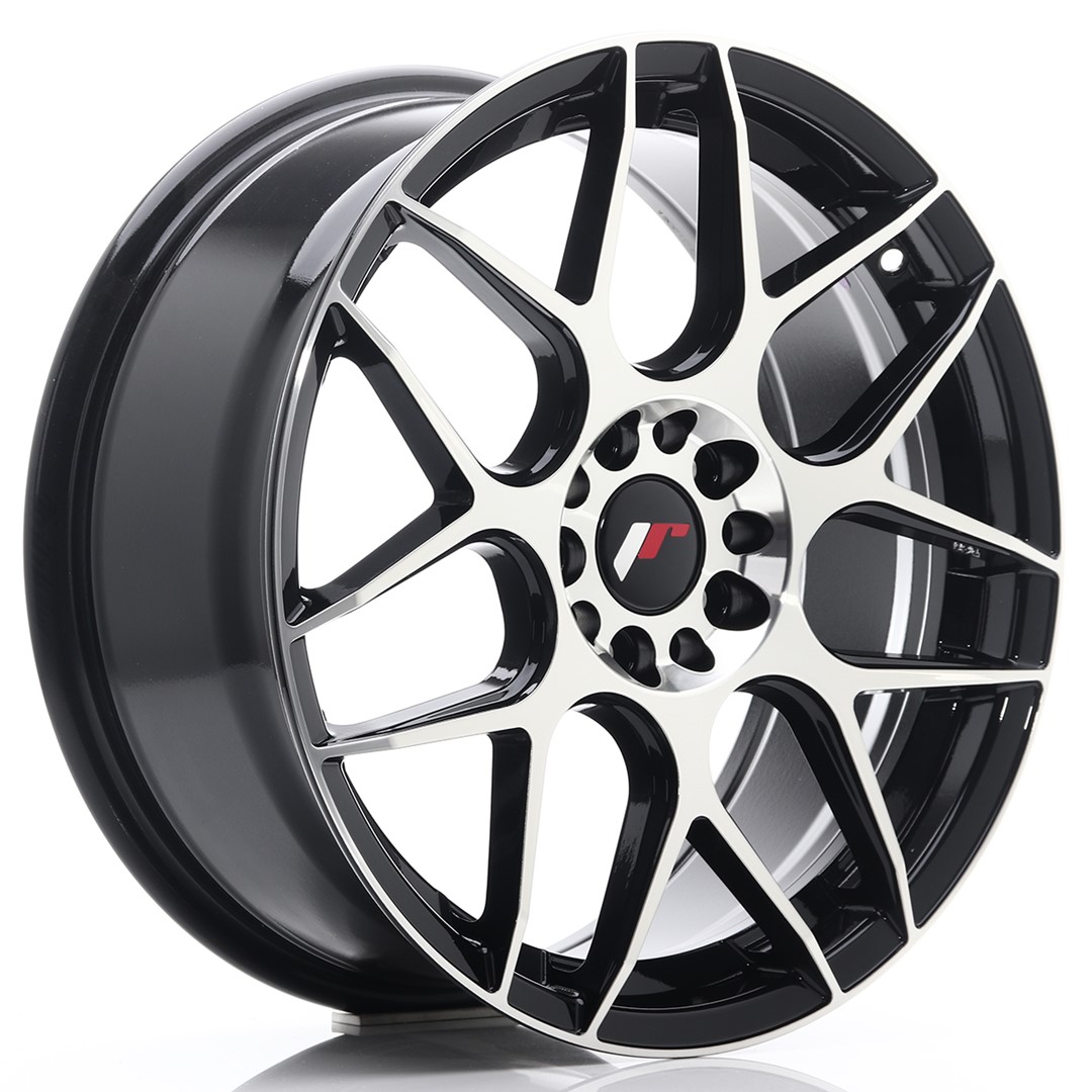Image of JR-Wheels JR18 Velgen 18 Inch 7.5J ET40 5x112,5x114.3 Flow Form Gloss Black Machined Face