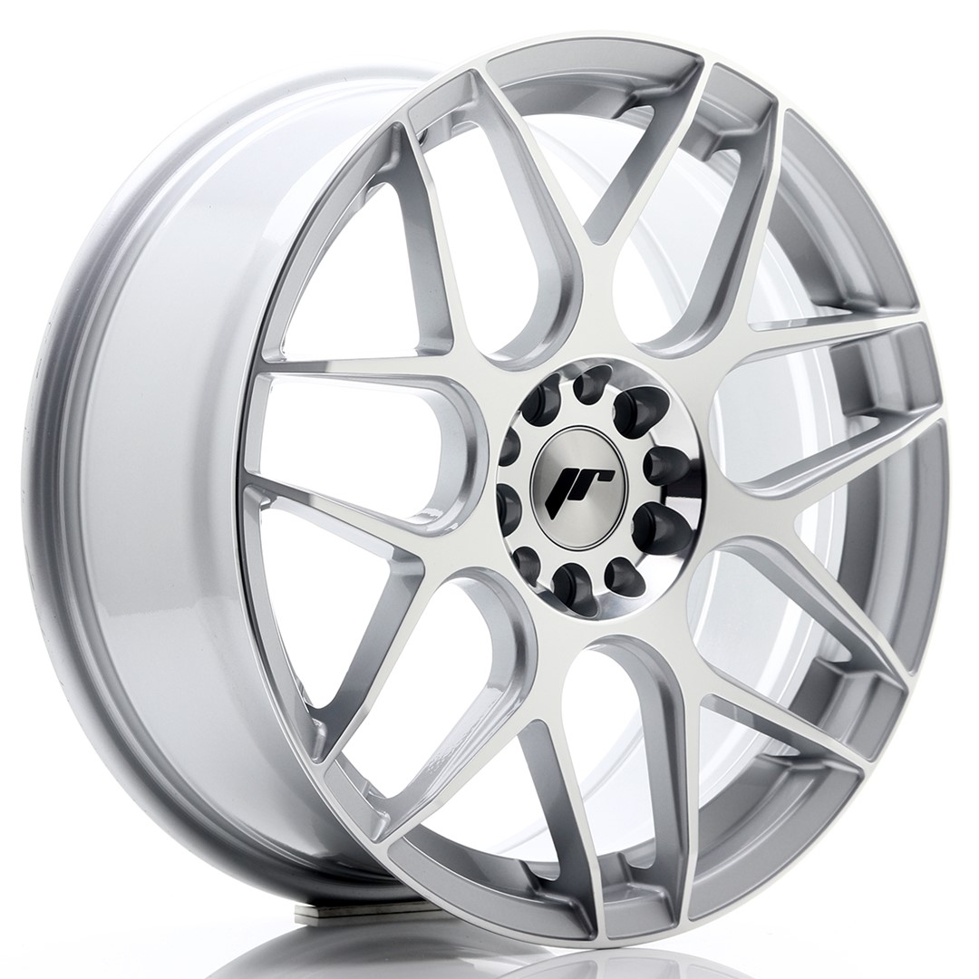 Image of JR-Wheels JR18 Velgen 18 Inch 7.5J ET35 5x100,5x120 Flow Form Silver Machined Face