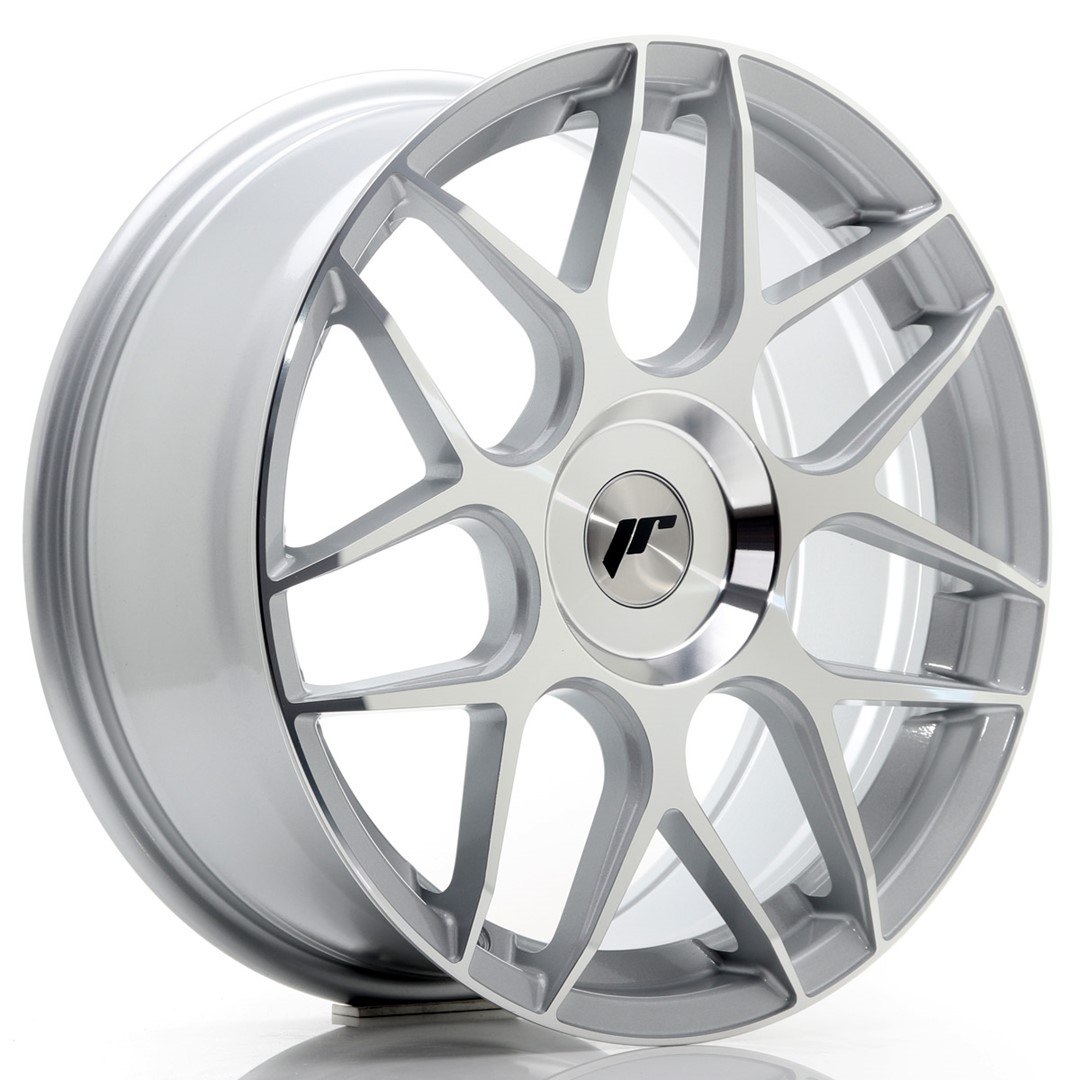 Image of JR-Wheels JR18 Velgen 18 Inch 7.5J ET20-40 Custom PCD Flow Form Silver Machined Face