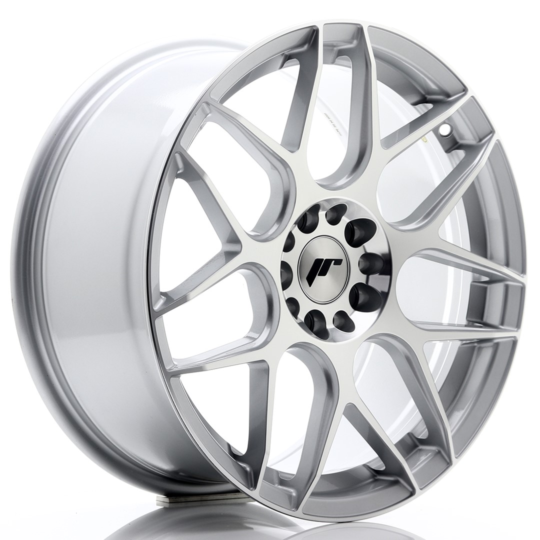 Image of JR-Wheels JR18 Velgen 18 Inch 8.5J ET45 5x112,5x114.3 Flow Form Silver Machined Face