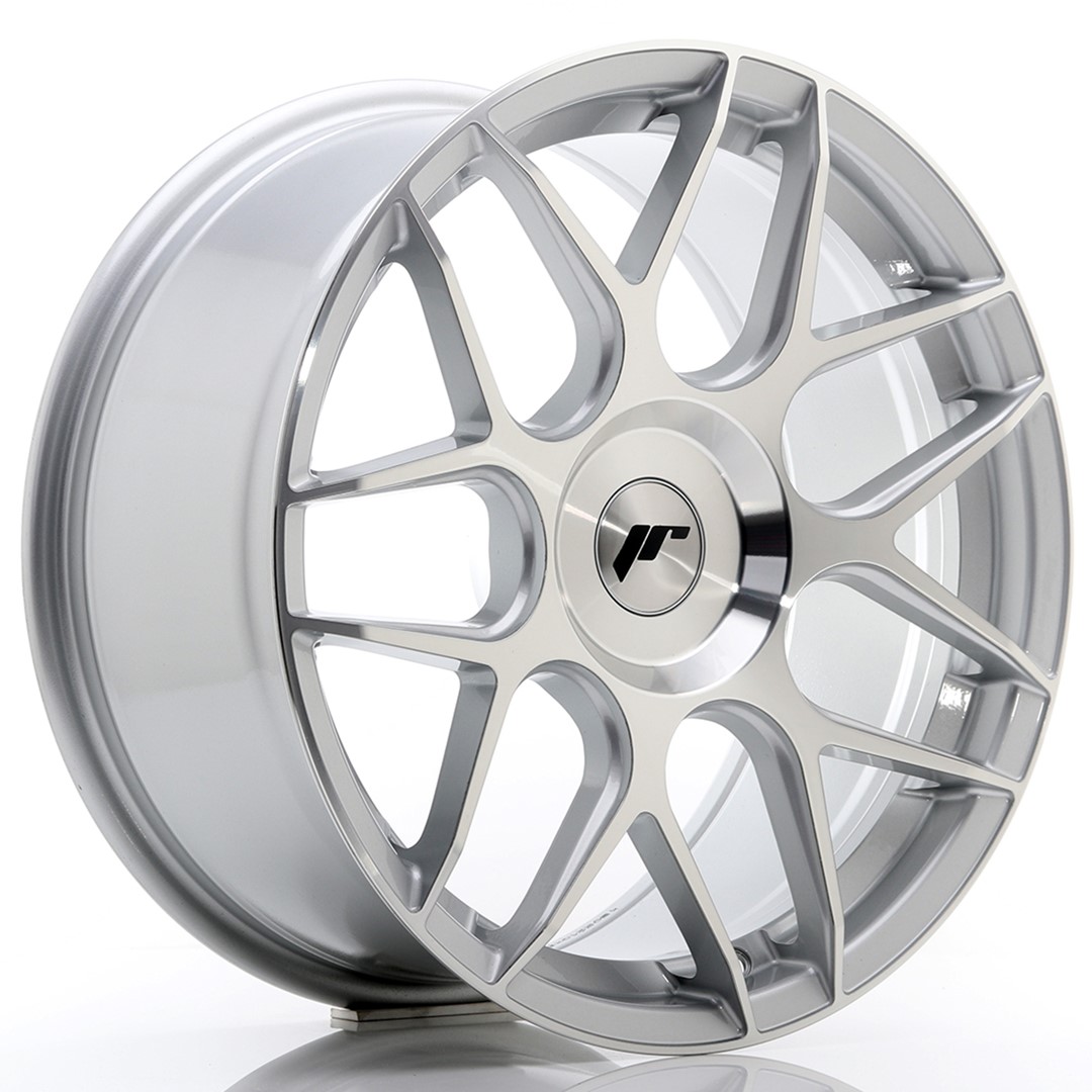 Image of JR-Wheels JR18 Velgen 18 Inch 8.5J ET20-45 Custom PCD Flow Form Silver Machined Face