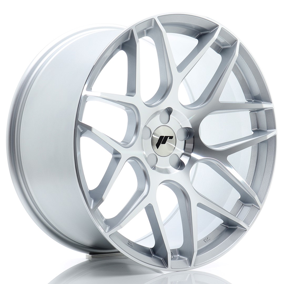 Image of JR-Wheels JR18 Velgen 20 Inch 9.5J ET20-35 Custom PCD Flow Form Silver Machined Face