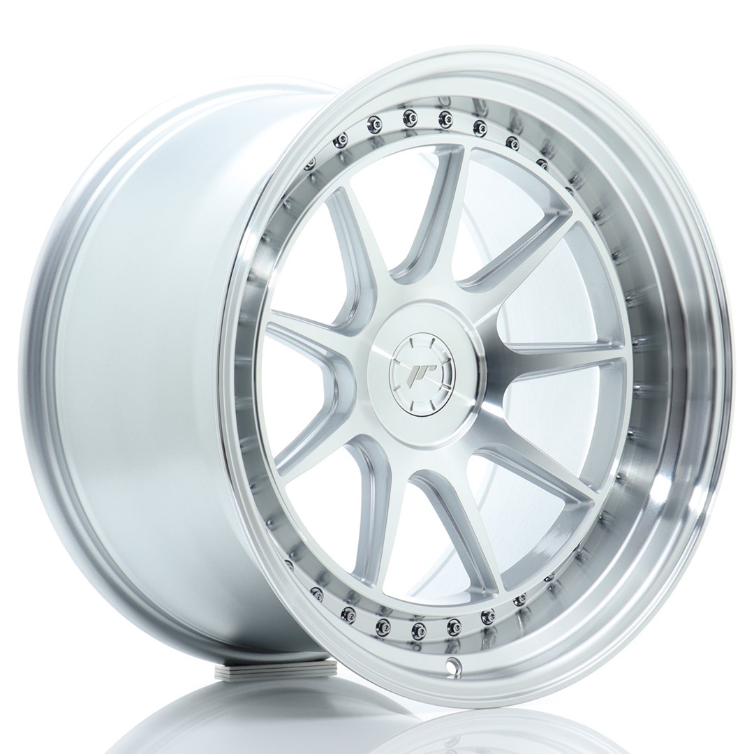 Image of JR-Wheels JR47 Velgen 19 Inch 10J ET15-40 Custom PCD Flow Form Silver Machined Face