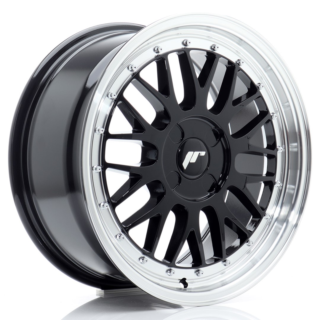 Image of JR-Wheels JR23 Velgen 17 Inch 7.5J ET20-40 Custom PCD Flow Form Gloss Black Machined Lip