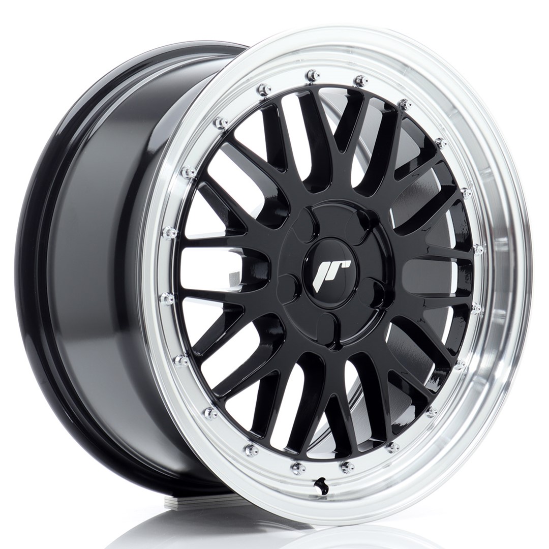 Image of JR-Wheels JR23 Velgen 17 Inch 8J ET20-45 Custom PCD Flow Form Gloss Black Machined Lip