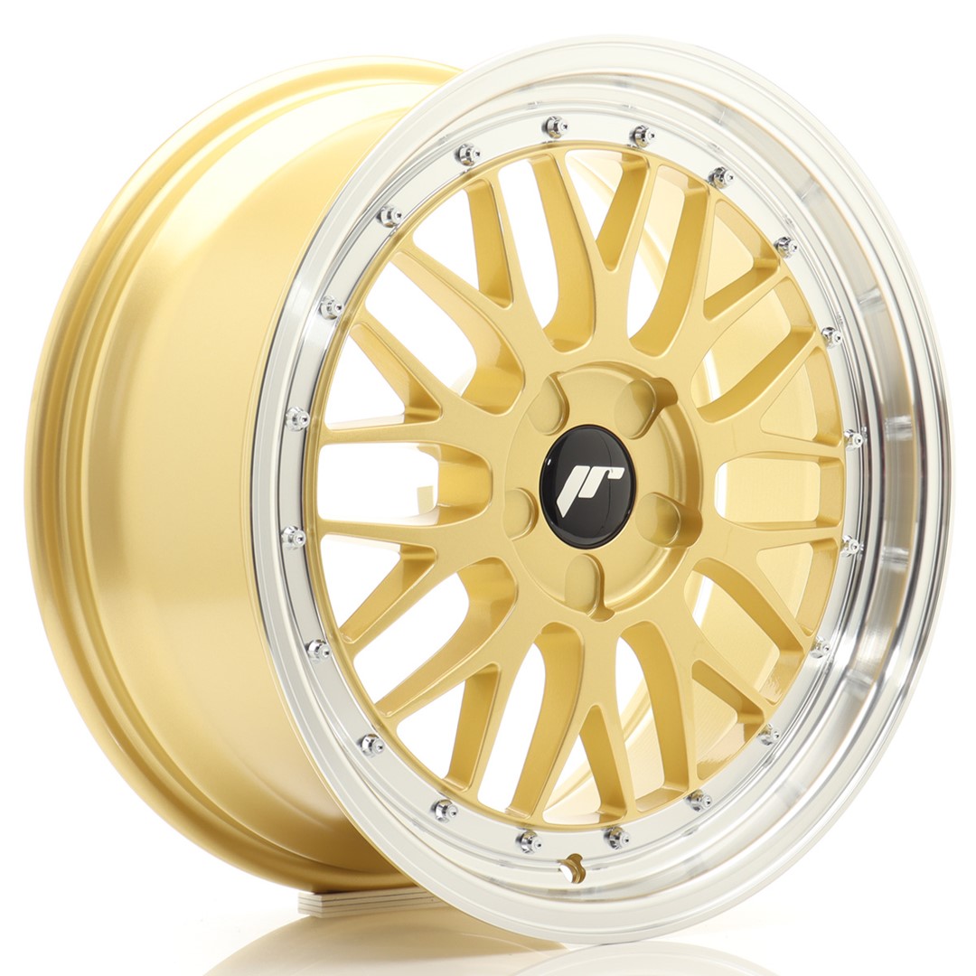 Image of JR-Wheels JR23 Velgen 18 Inch 8J ET20-42 Custom PCD Flow Form Gold Machined Lip