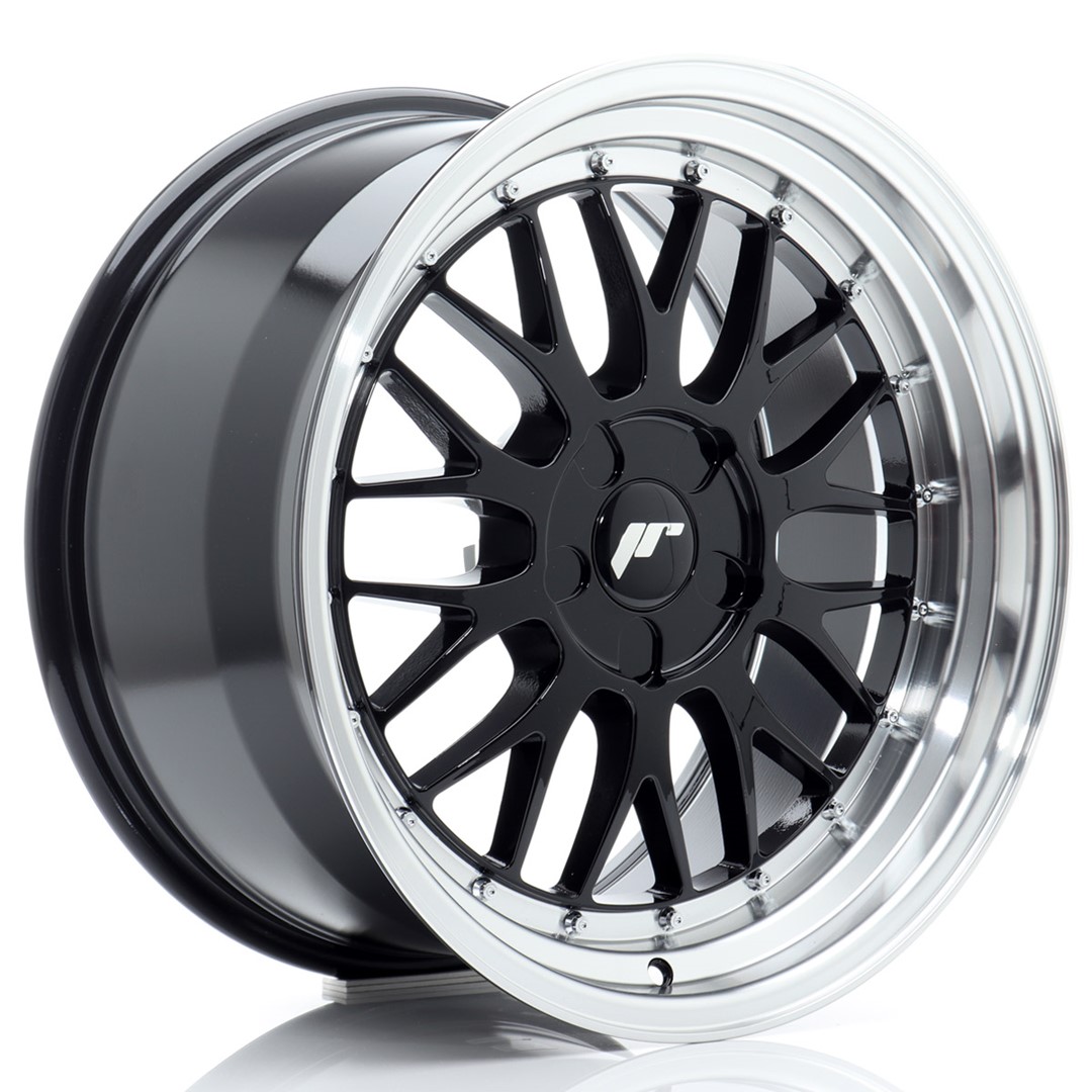 Image of JR-Wheels JR23 Velgen 18 Inch 9.5J ET20-48 Custom PCD Flow Form Gloss Black Machined Lip