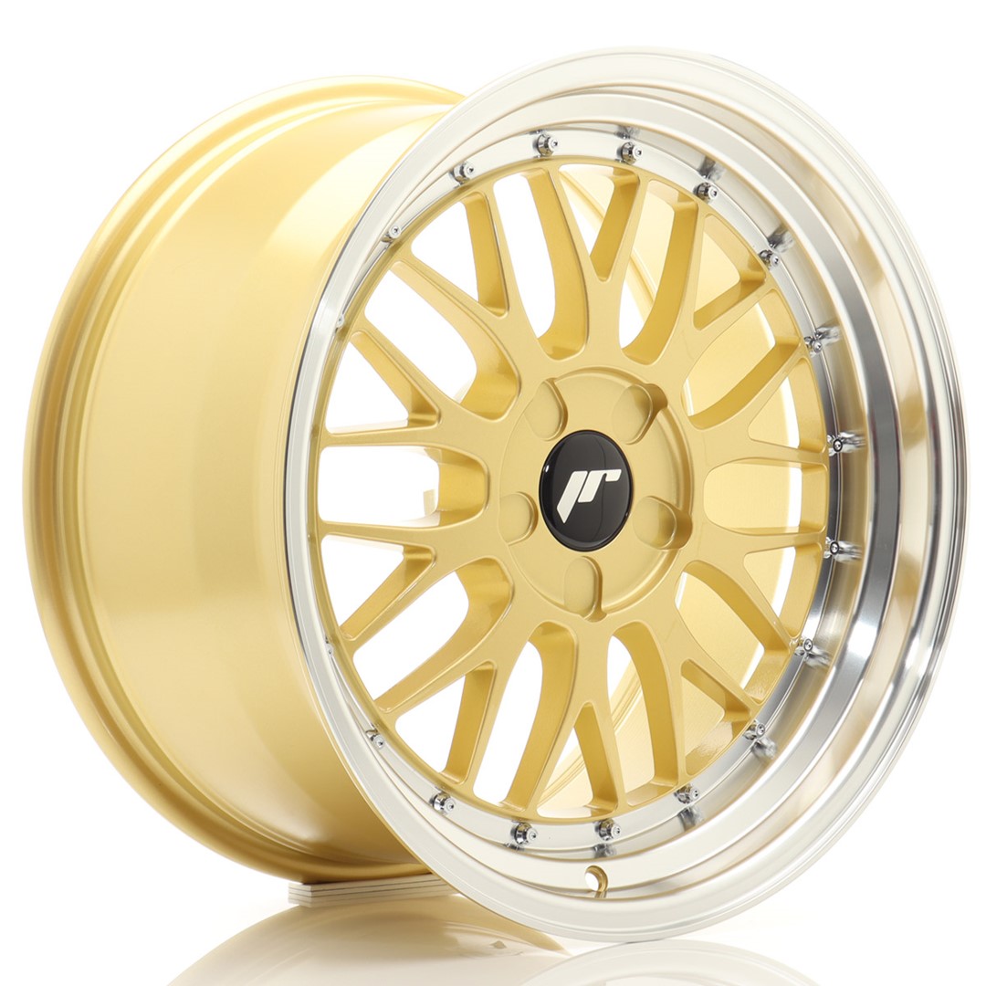 Image of JR-Wheels JR23 Velgen 18 Inch 9.5J ET20-48 Custom PCD Flow Form Gold Machined Lip