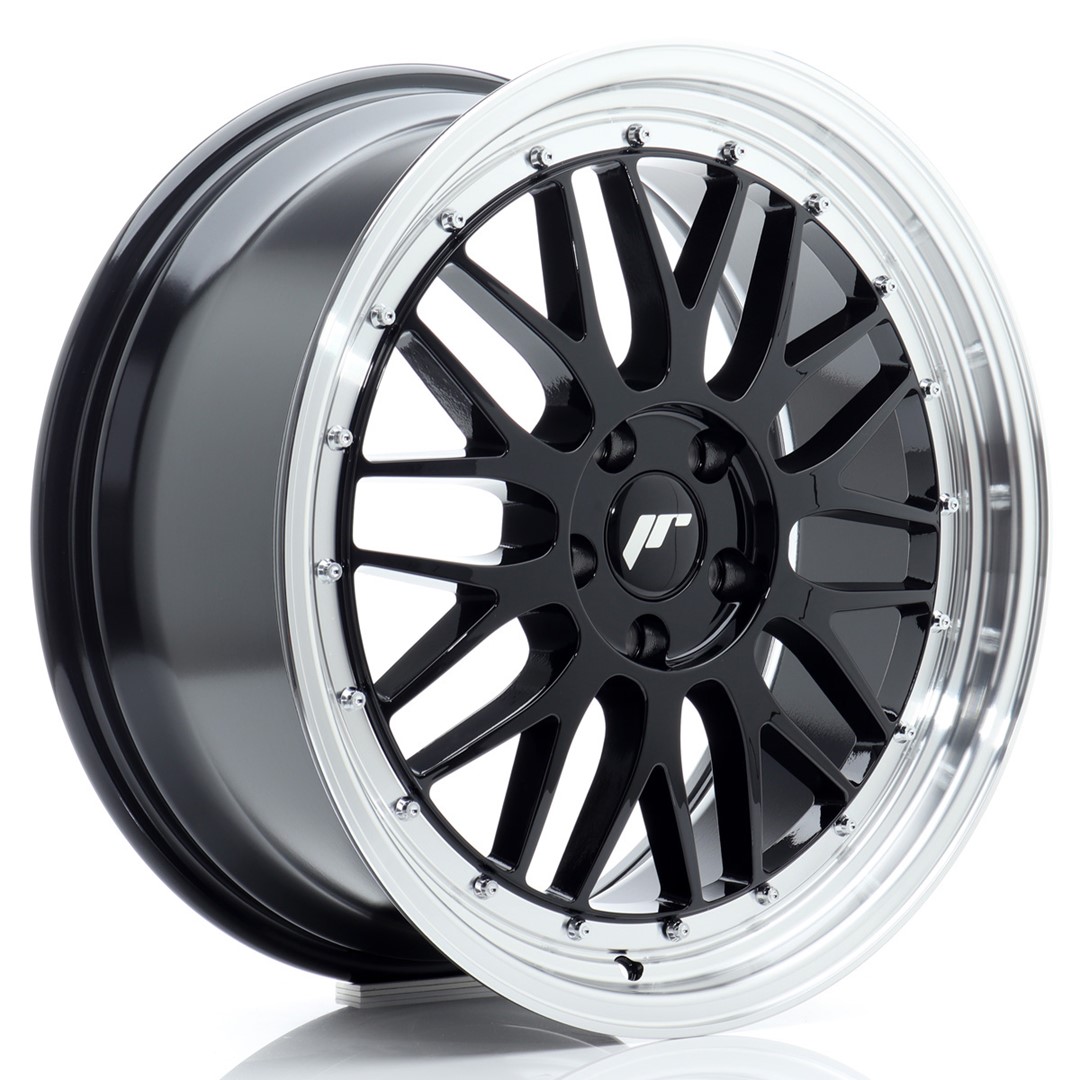 Image of JR-Wheels JR23 Velgen 19 Inch 8.5J ET45 5x112 Flow Form Gloss Black Machined Lip